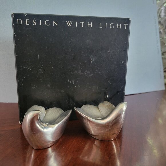 Dansk Design With Light Silver Tulip-Shaped Candle Holders - Picture 2 of 6